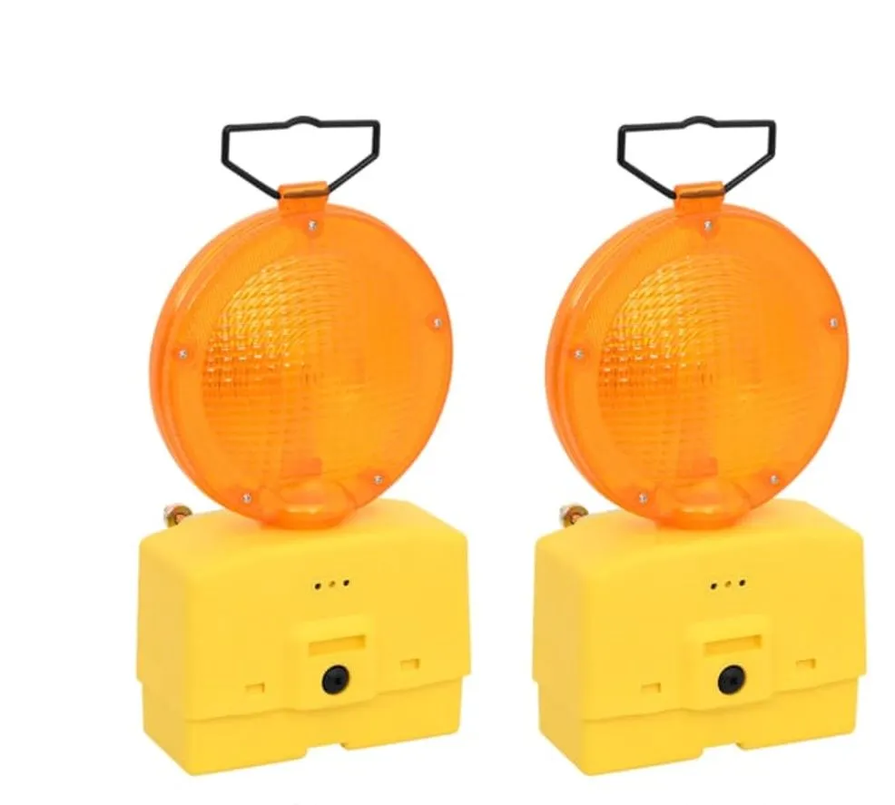 lampeggiatori gialli e rossi, semafori da cantiere, segnali con impianto solare